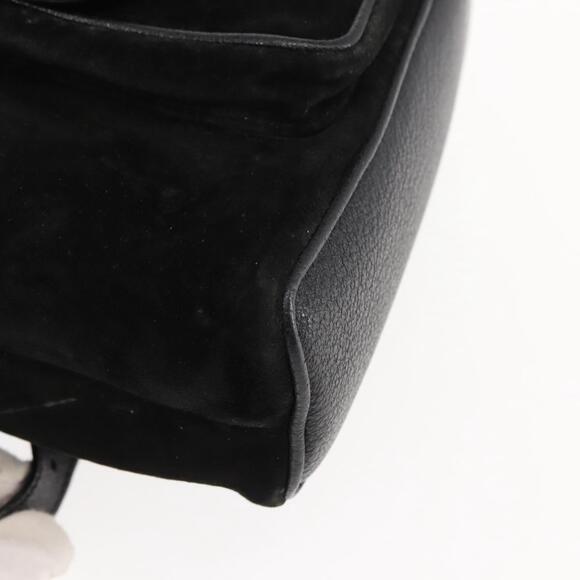 GUCCI Bamboo Backpack Suede Leather Black Auth BA6791 main image 6